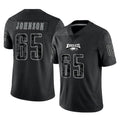 Yuxns P.Eagles #65 Lane Johnson Player Black Reflective Limited Home Game Stitched Jerseys