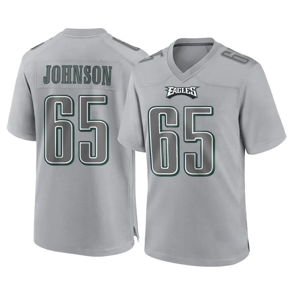 Yuxns P.Eagles #65 Lane Johnson Player Gray Atmosphere Fashion Home Game Stitched Jerseys