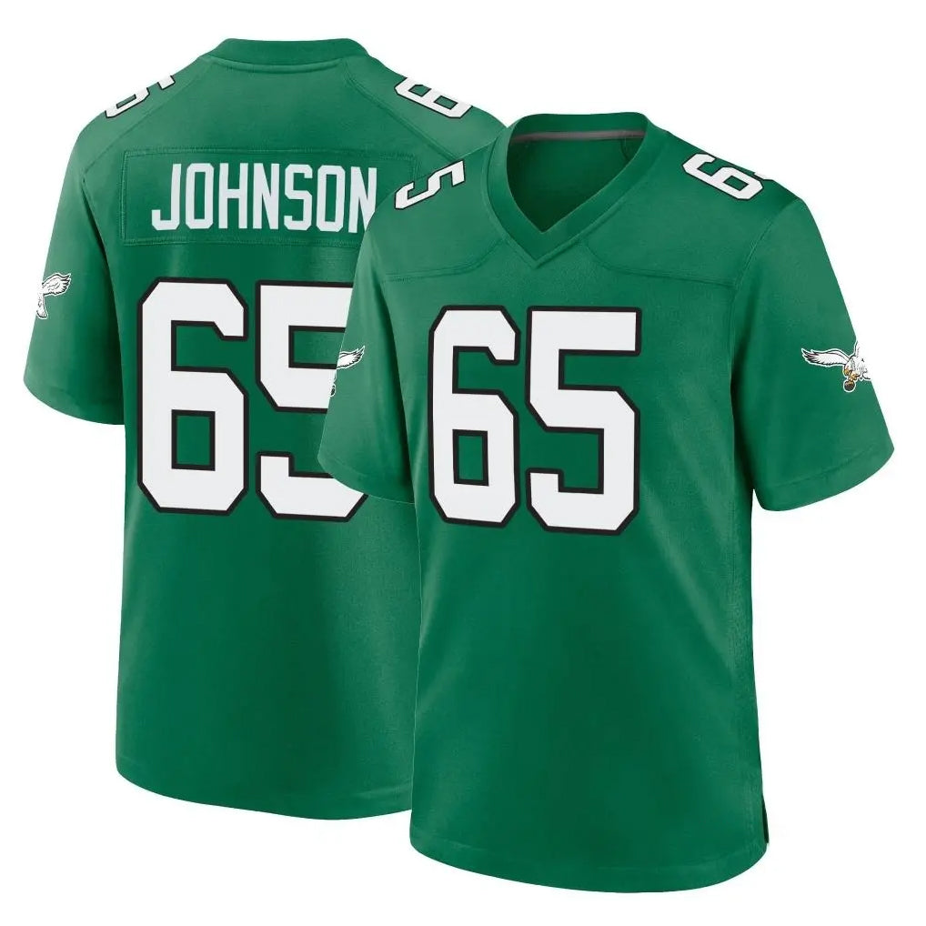 Yuxns P.Eagles #65 Lane Johnson Player Green Kelly Alternate Home Game Stitched Jerseys