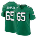 Yuxns P.Eagles #65 Lane Johnson Player Green Kelly Alternate Home Game Stitched Jerseys