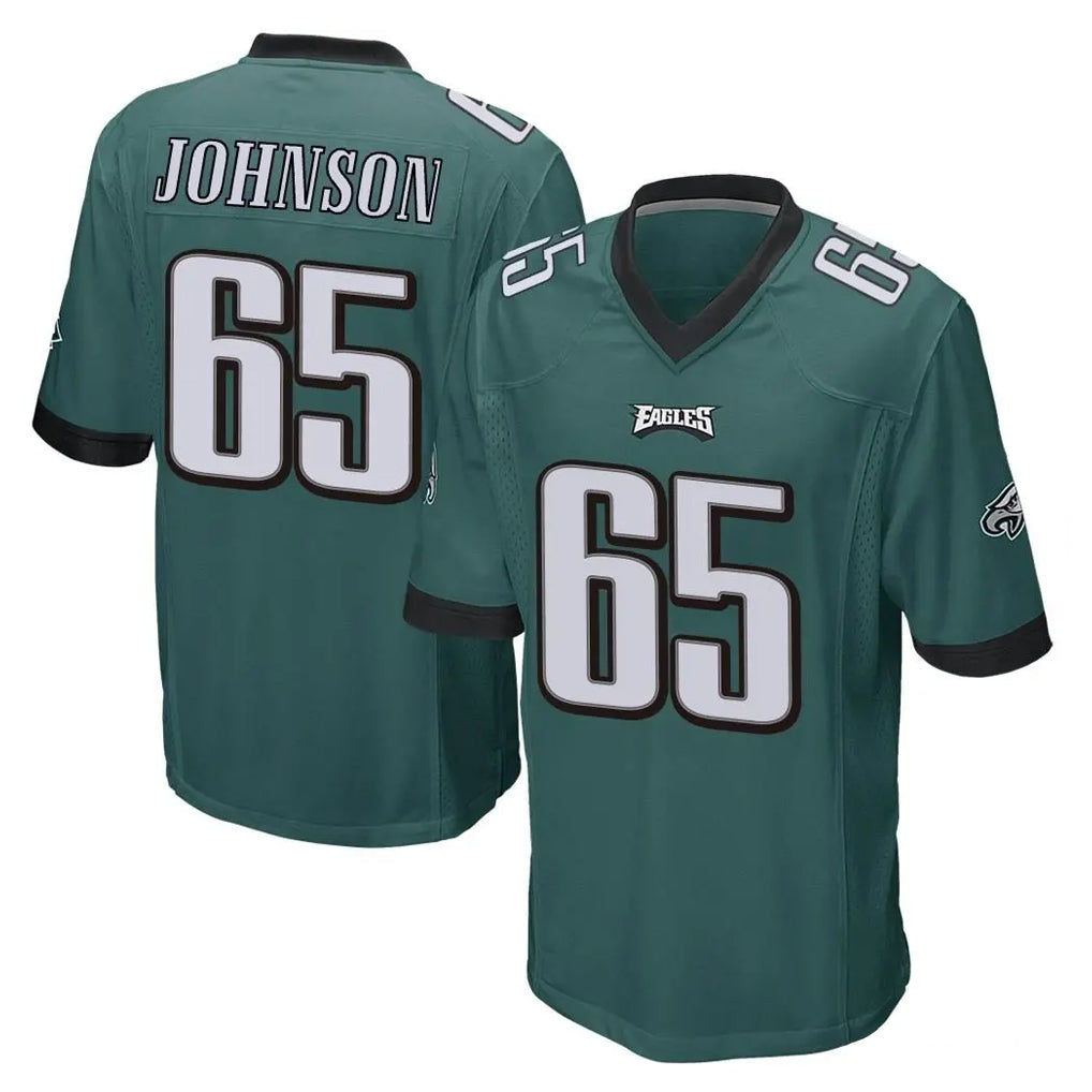 Yuxns P.Eagles #65 Lane Johnson Player Team Color Green Home Game Stitched Jerseys
