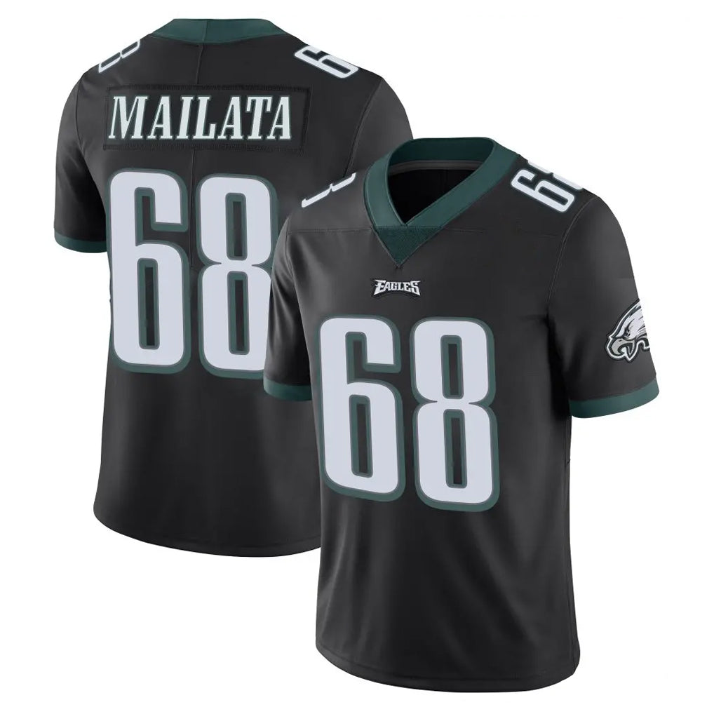 Yuxns P.Eagles #68 Jordan Mailata Player Black Limited Vapor Untouchable Home Game Stitched Jerseys