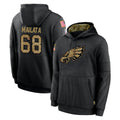 Yuxns P.Eagles #68 Jordan Mailata Player Black Salute to Service Hoodies Limited Game Stitched Jerseys
