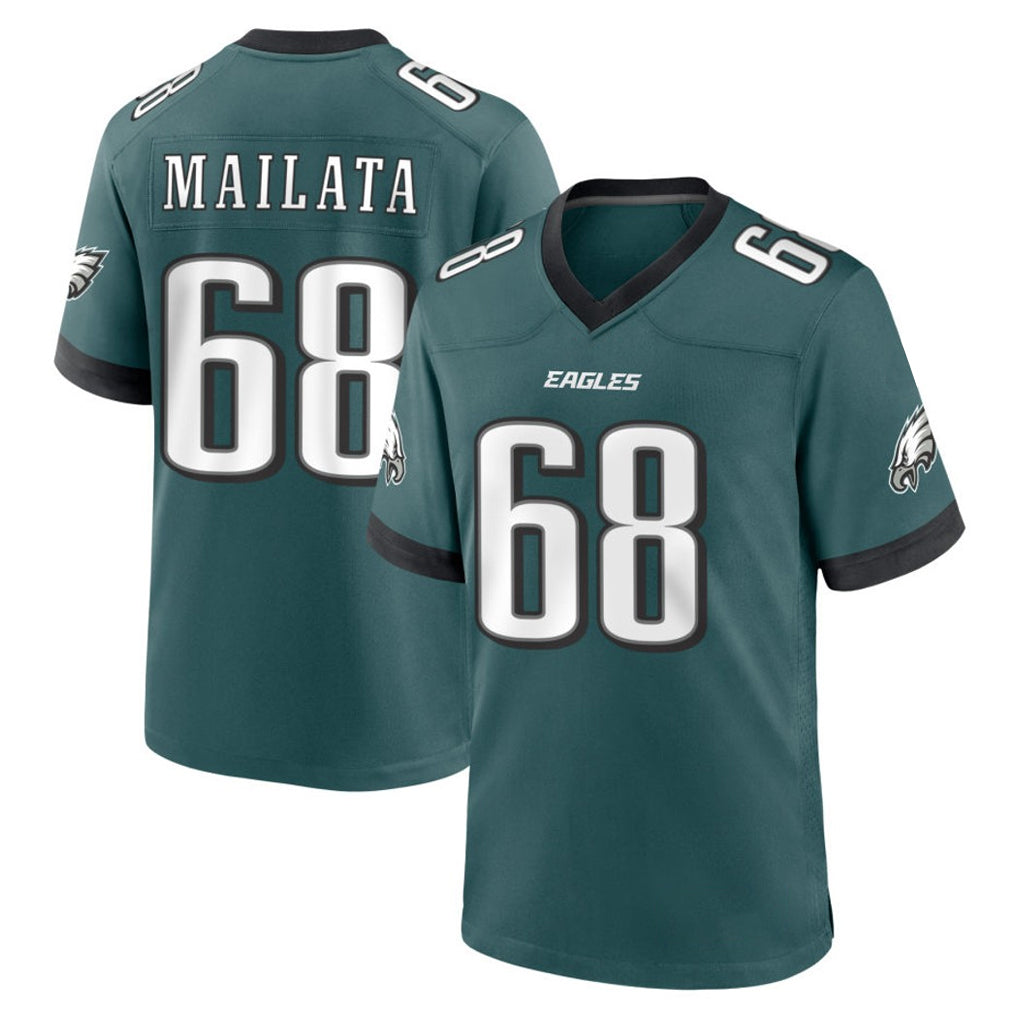 Yuxns P.Eagles #68 Jordan Mailata Player Green Home Game Stitched Jerseys