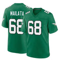 Yuxns P.Eagles #68 Jordan Mailata Player Green Kelly Alternate Home Game Stitched Jerseys