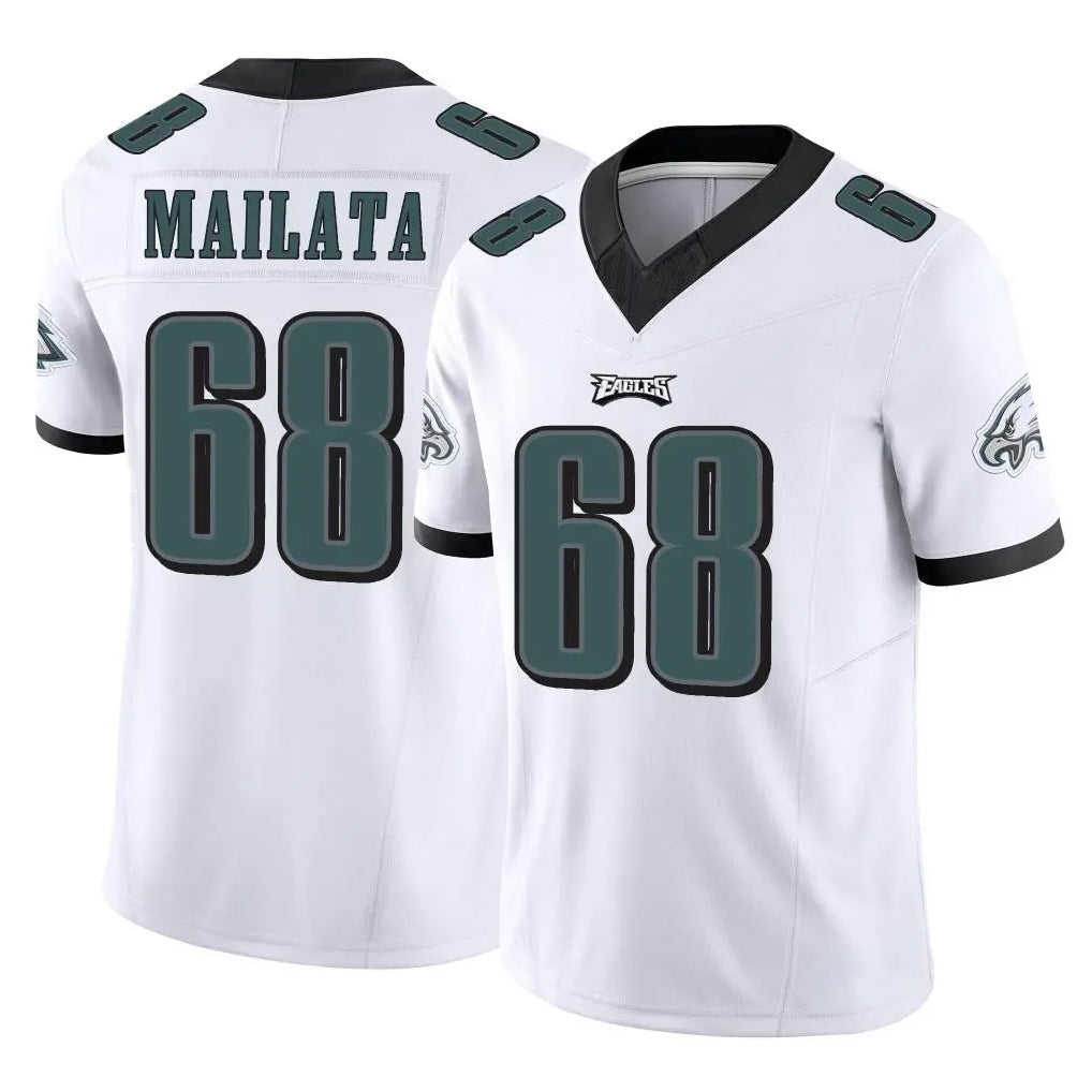 Yuxns P.Eagles #68 Jordan Mailata Player White Limited Vapor F.U.S.E. Home Game Stitched Jerseys
