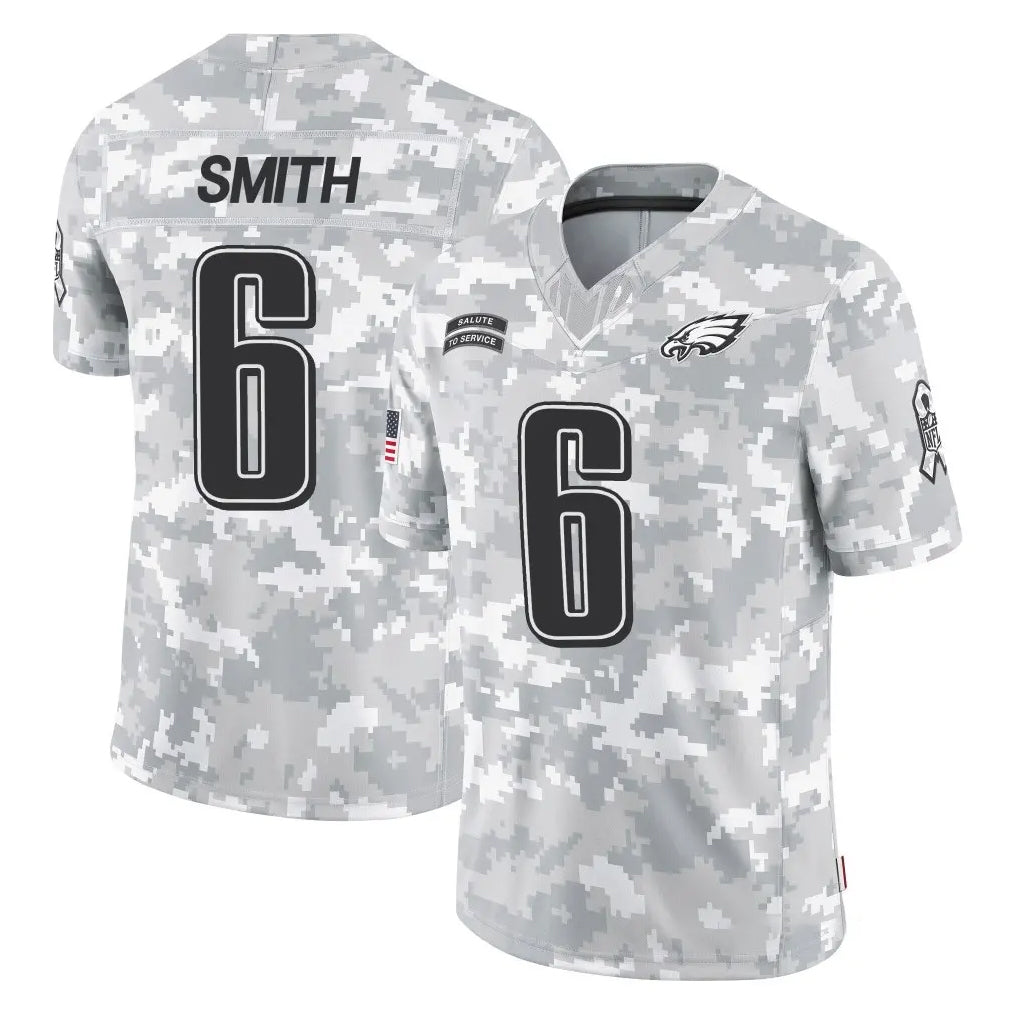 Yuxns P.Eagles #6 DeVonta Smith Player Arctic Camo Salute to Service Limited Game Stitched Jerseys
