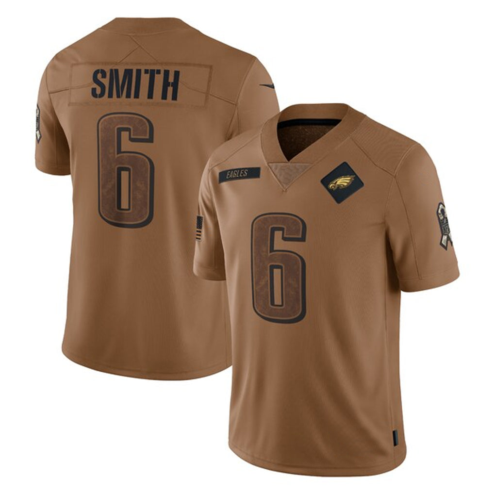 Yuxns P.Eagles #6 DeVonta Smith Player Brown Salute To Service Limited Stitched Jerseys