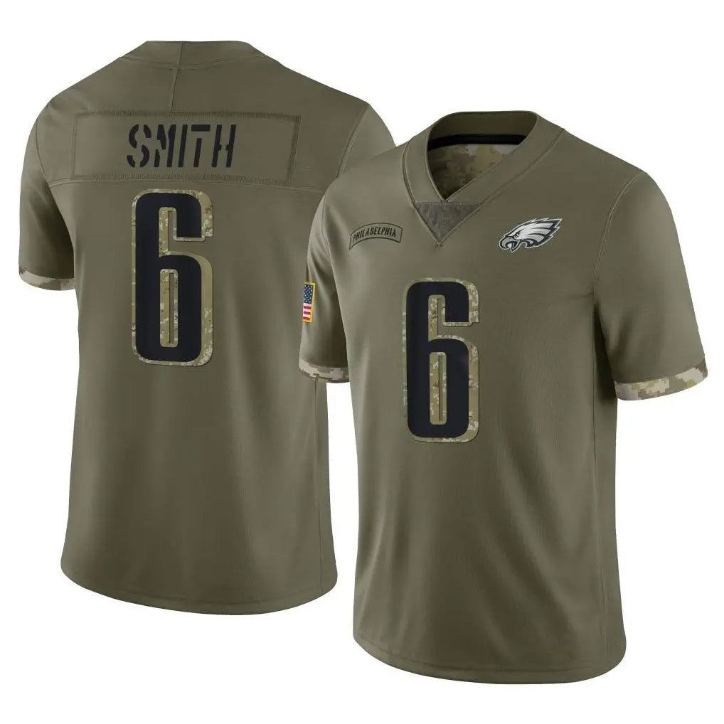 Yuxns P.Eagles #6 DeVonta Smith Player Olive Salute To Service Limited Stitched Jerseys