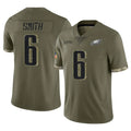 Yuxns P.Eagles #6 DeVonta Smith Player Olive Salute To Service Limited Stitched Jerseys