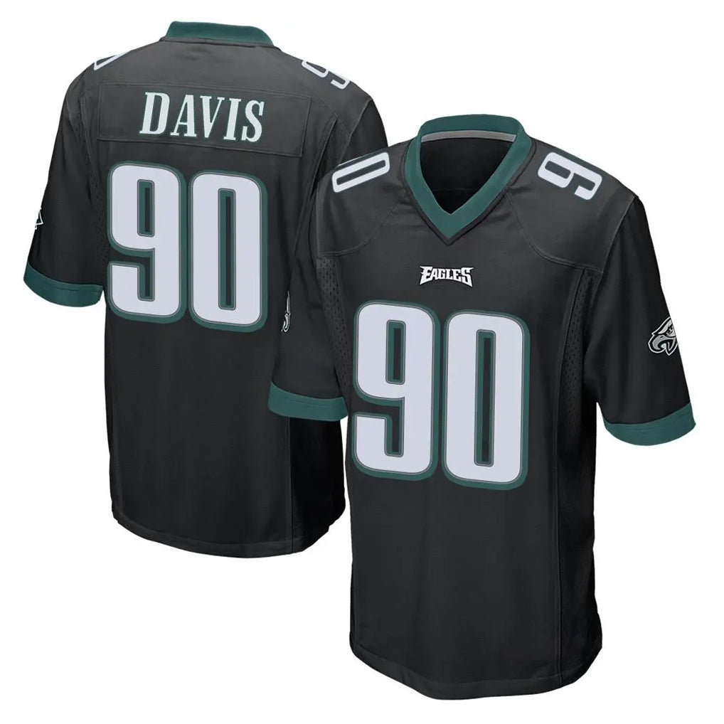 Yuxns P.Eagles #90 Jordan Davis Player Black Home Game Stitched Jerseys