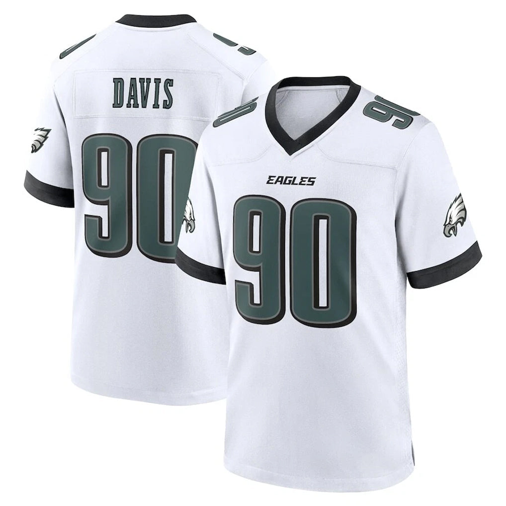 Yuxns P.Eagles #90 Jordan Davis Player White Game Home Stitched Jerseys