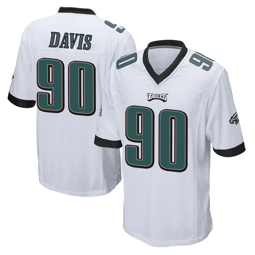 Yuxns P.Eagles #90 Jordan Davis Player White Home Game Stitched Jerseys