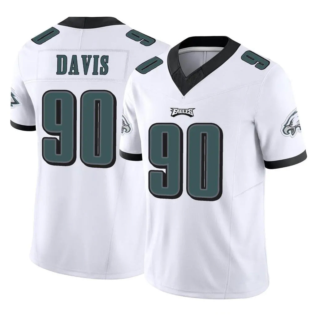 Yuxns P.Eagles #90 Jordan Davis Player White Limited Vapor F.U.S.E. Home Game Stitched Jerseys