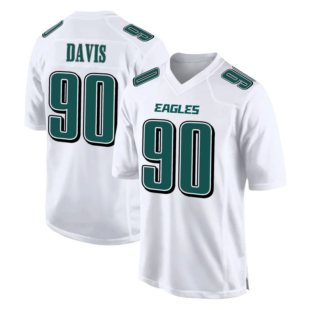 Yuxns P.Eagles #90 Jordan Davis Player White Tundra Fashion Home Game Stitched Jerseys
