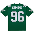 Yuxns P.Eagles #96 Clyde Simmons Mitchell & Ness Kelly Green Legacy Replica Stitched Jerseys