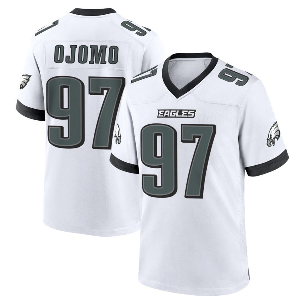 Yuxns P.Eagles #97 Moro Ojomo Player White Game Home Stitched Jerseys