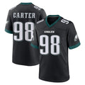 Yuxns P.Eagles #98 Jalen Carter Player Black Game Home Stitched Jerseys