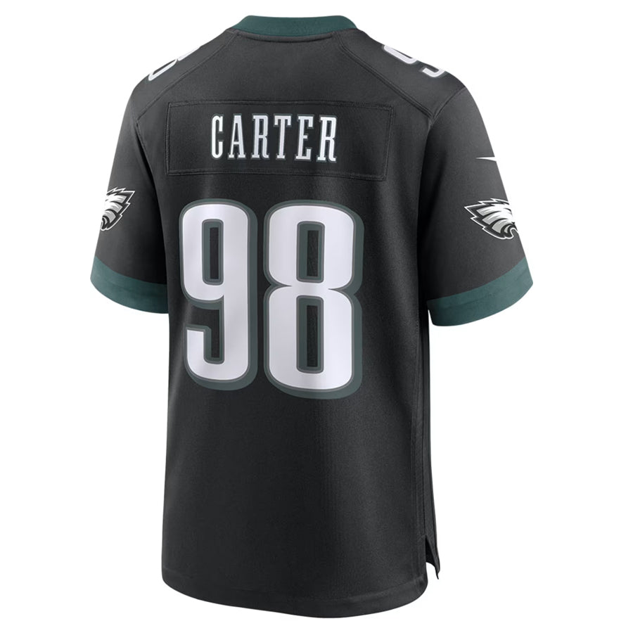 Yuxns P.Eagles #98 Jalen Carter Player Black Home Game Stitched Jerseys