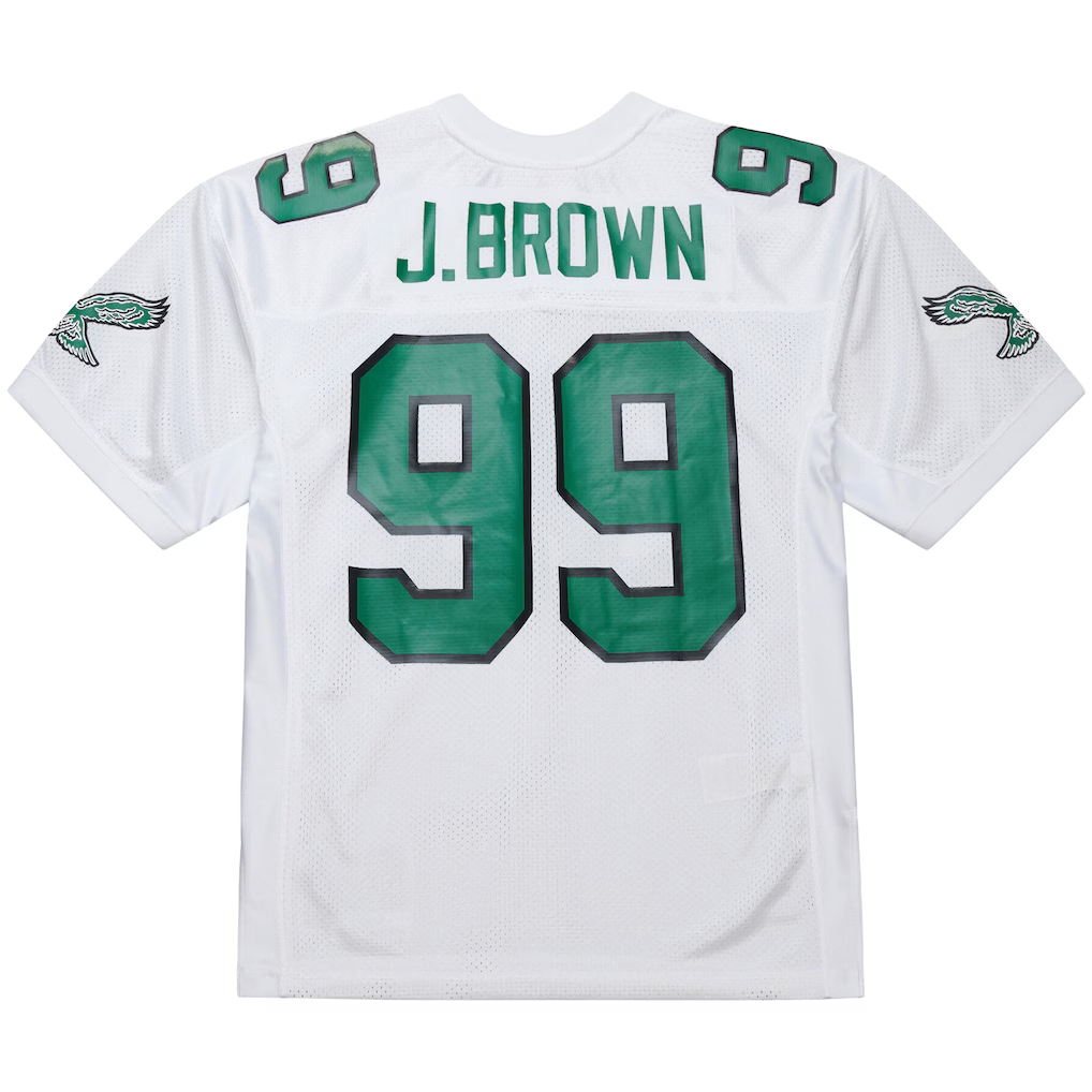 Yuxns P.Eagles #99 Jerome Brown Mitchell & Ness White 1991 Authentic Throwback Retired Player Puhic Stitched Jerseys
