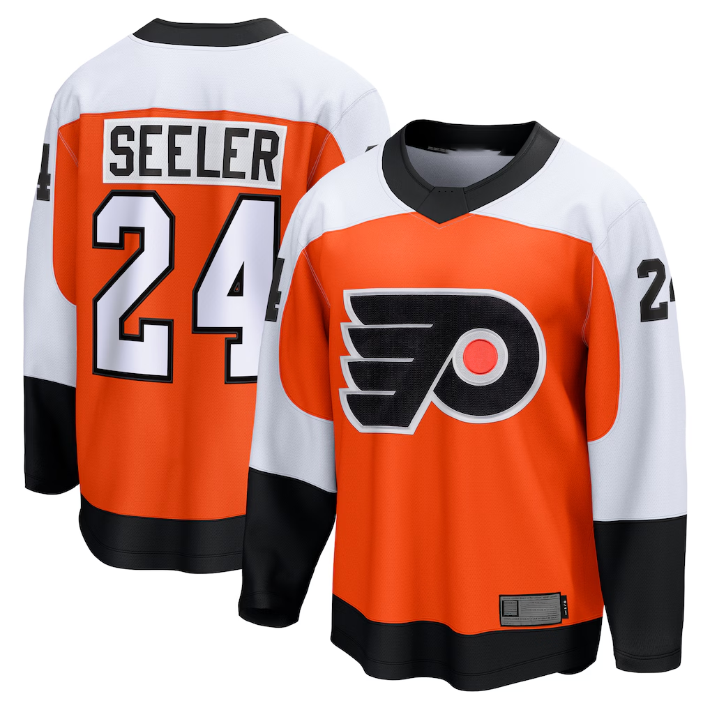 Yuxns P.Flyers #24 Nick Seeler Orange Home Practice Jerseys