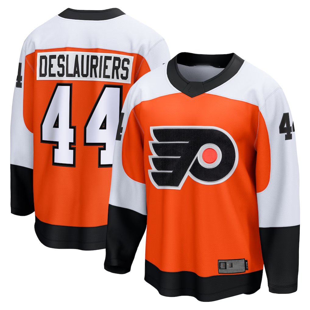 Yuxns P.Flyers #44 Nicolas Deslauriers Orange Home Premier Breakaway Player Jerseys