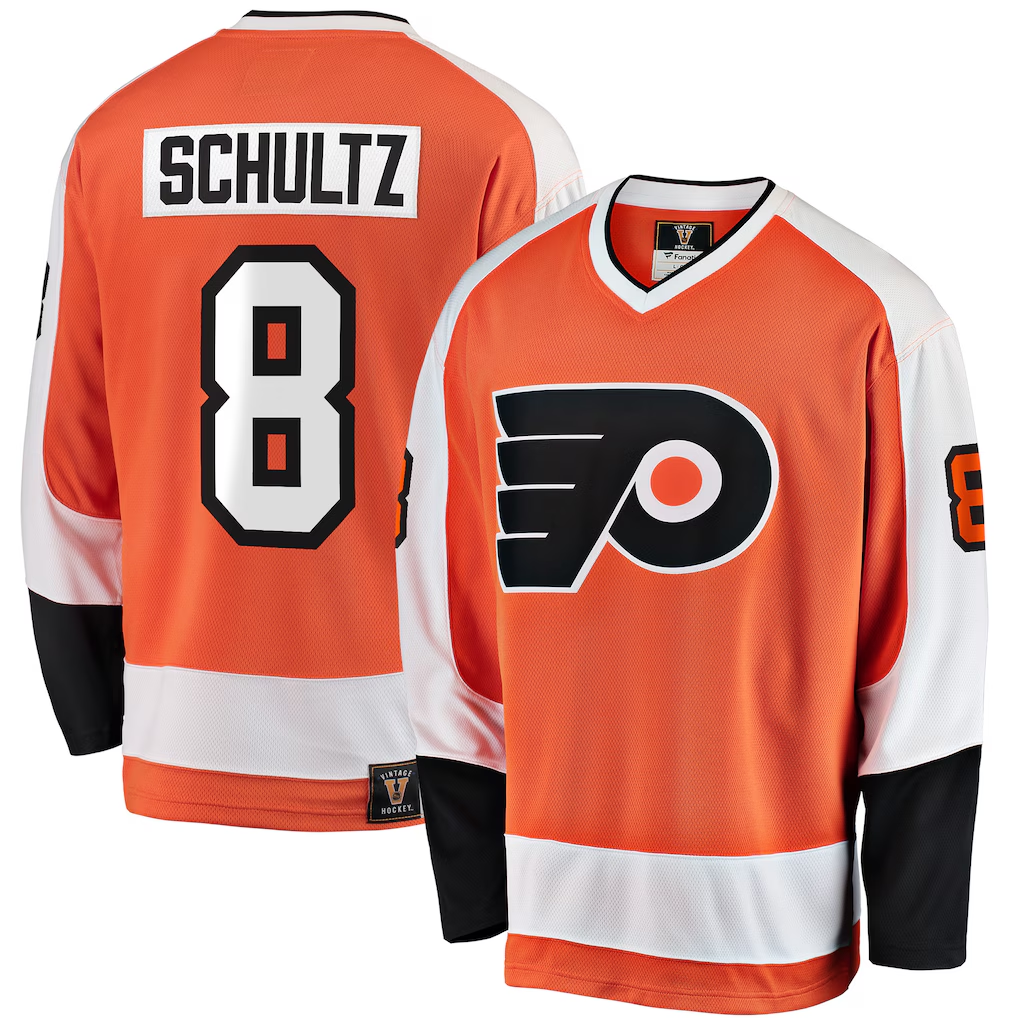 Yuxns P.Flyers #8 Dave Schultz Orange Premier Breakaway Retired Player Jerseys