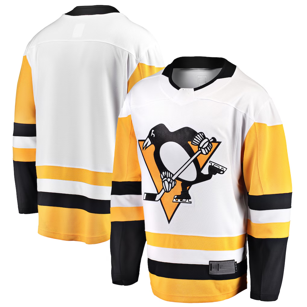 Yuxns P.Penguins White Away Breakaway Jerseys