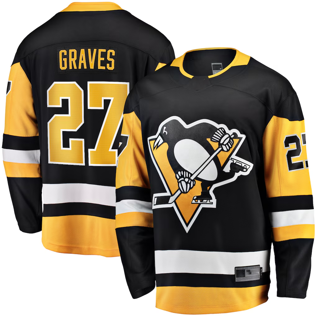 Yuxns P.Penguins #27 Ryan Graves Black Home Breakaway Jerseys