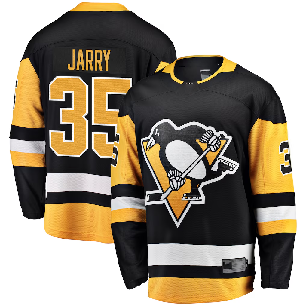 Yuxns P.Penguins #35 Tristan Jarry Black Home Breakaway Player Jerseys