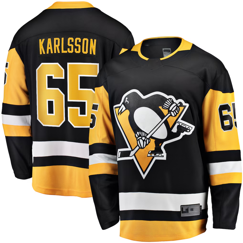 Yuxns P.Penguins #65 Erik Karlsson Black Home Breakaway Jerseys