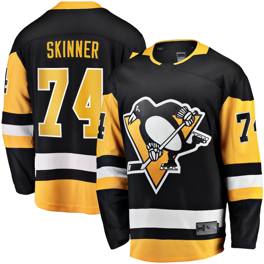 Yuxns P.Penguins #74 Stuart Skinner Black Home Breakaway Jerseys