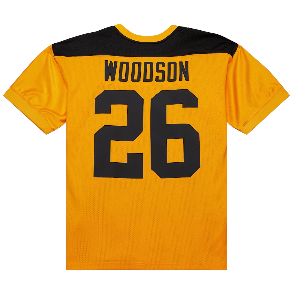 Yuxns P.Steelers 1994 #26 Rod Woodson Mitchell & Ness Gold Authentic Throwback Retired Player Puhic Stitched Jerseys