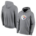 Yuxns P.Steelers Gray LOGO Pullover Hoodies Limited Blank Player Stitched Jerseys