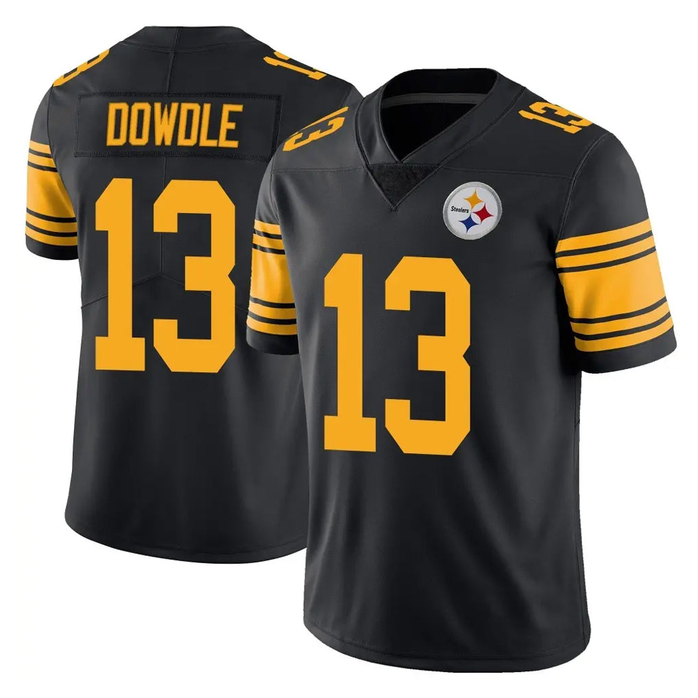 Yuxns P.Steelers #13 Rico Dowdle Player Black Limited Color Rush Home Game Stitched Jerseys
