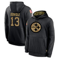 Yuxns P.Steelers #13 Rico Dowdle Player Black Salute to Service Hoodies Limited Game Stitched Jerseys