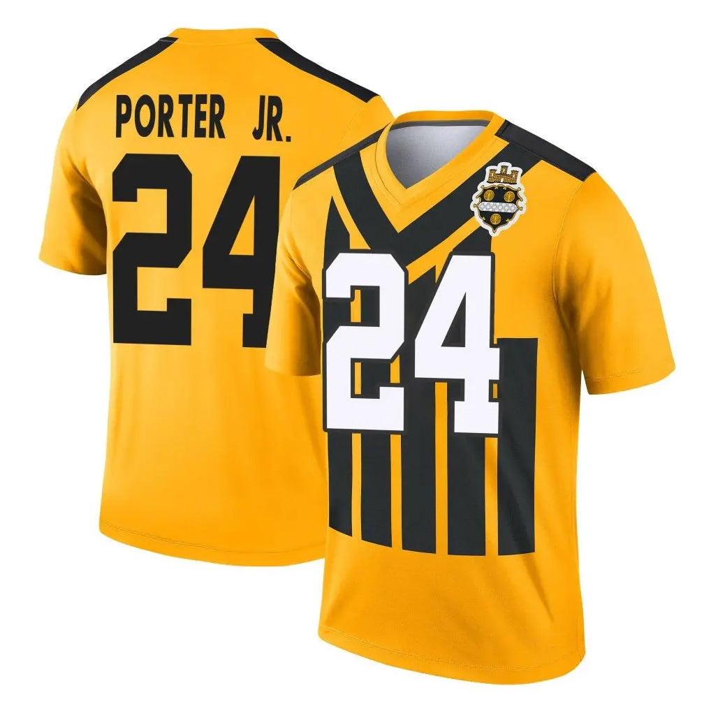 Yuxns P.Steelers #24 Joey Porter Jr. Player Gold Legend Limited 1933 Throwback Performance Home Game Stitched Jerseys