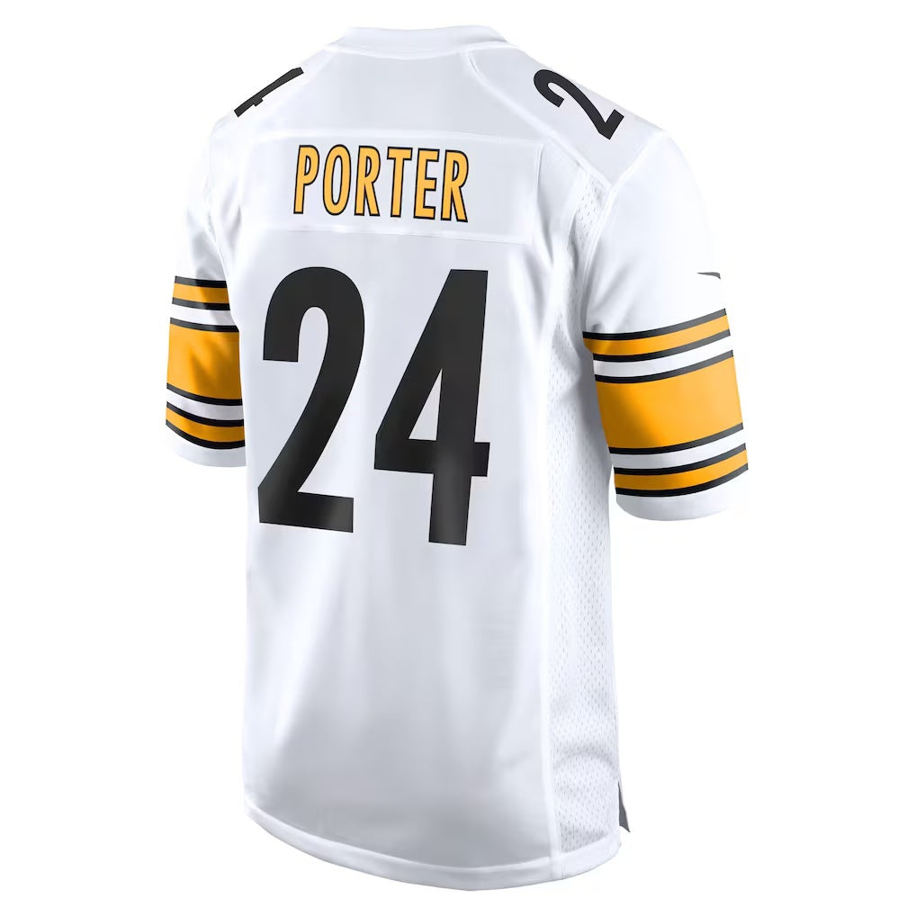 Yuxns P.Steelers #24 Joey Porter Jr. White Away Game Stitched Jerseys