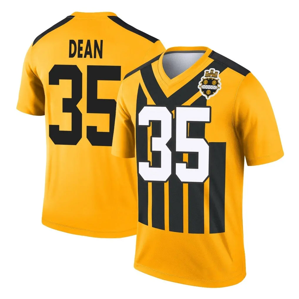 Yuxns P.Steelers #35 Jamel Dean Player Gold Legend Limited 1933 Throwback Performance Home Game Stitched Jerseys
