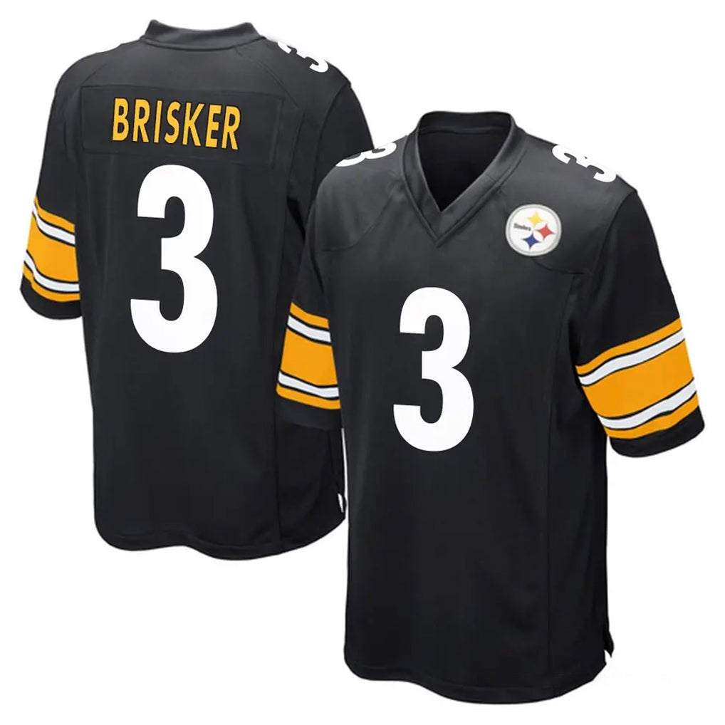 Yuxns P.Steelers #3 Jaquan Brisker Player Black Home Game Stitched Jerseys