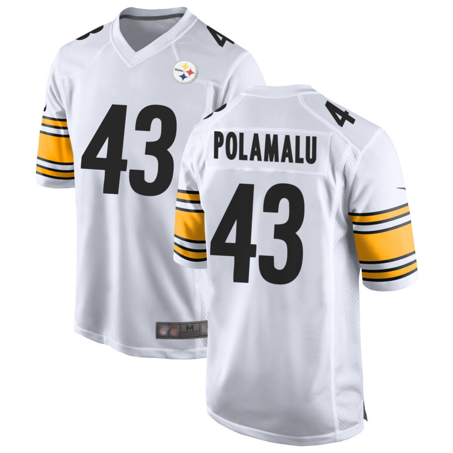 Yuxns P.Steelers #43 Troy Polamalu Player White Home Game Stitched Jerseys