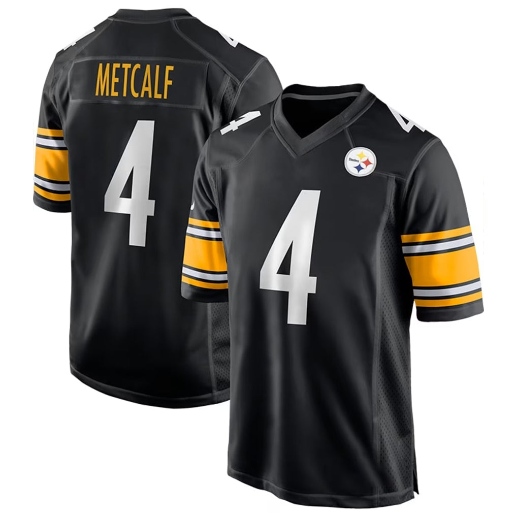 Yuxns P.Steelers #4 DK Metcalf Player Black Home Game Stitched Jerseys