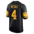 Yuxns P.Steelers #4 DK Metcalf Player Black Replica Game Stitched Jerseys