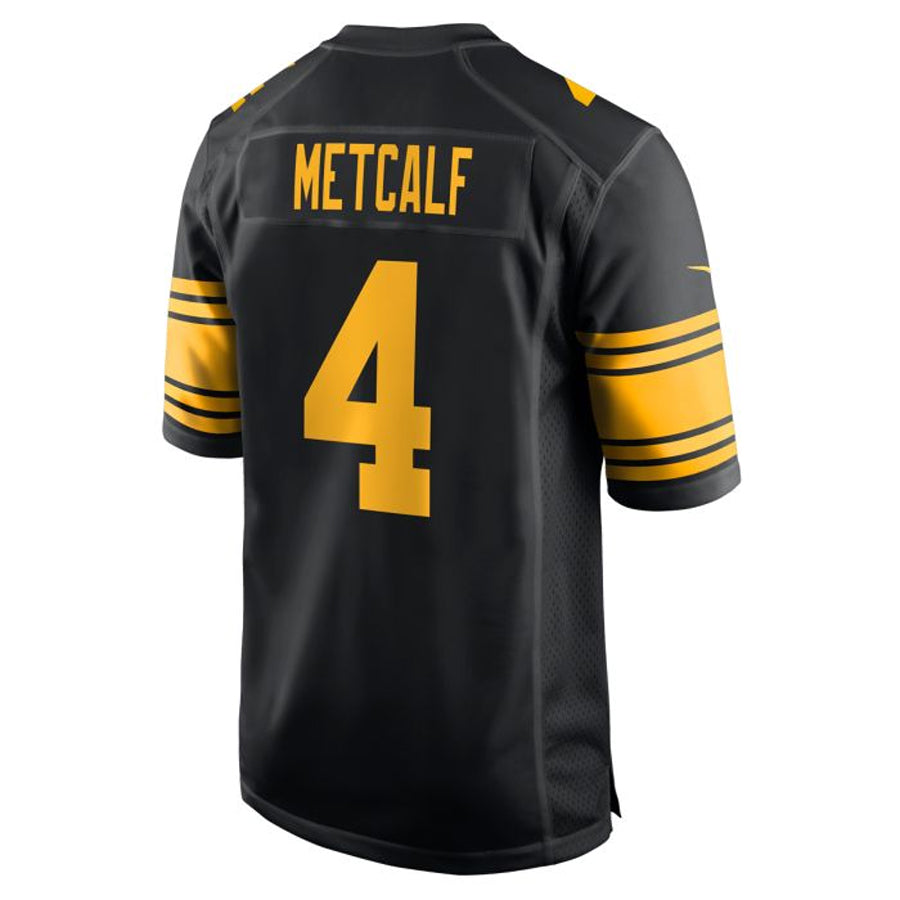 Yuxns P.Steelers #4 DK Metcalf Player Black Replica Game Stitched Jerseys