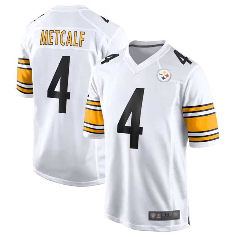 Yuxns P.Steelers #4 DK Metcalf Player White Game Replica Stitched Jerseys