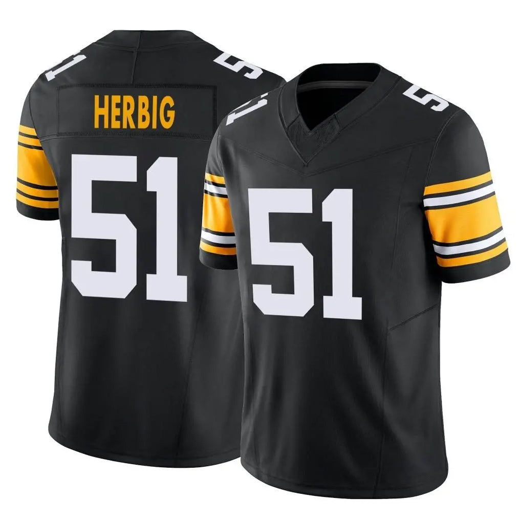 Yuxns P.Steelers #51 Nick Herbig Player Black Limited Alternate Vapor F.U.S.E. Home Game Stitched Jerseys
