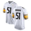 Yuxns P.Steelers #51 Nick Herbig Player White Home Game Stitched Jerseys