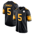 Yuxns P.Steelers #5 Jalen Ramsey Player Black Color Rush Home Game Stitched Jerseys