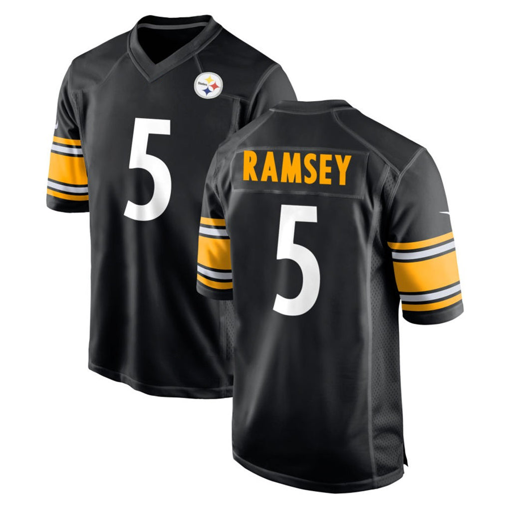 Yuxns P.Steelers #5 Jalen Ramsey Player Black Home Game Stitched Jerseys