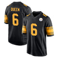 Yuxns P.Steelers #6 Patrick Queen Player Black Color Rush Home Game Stitched Jerseys